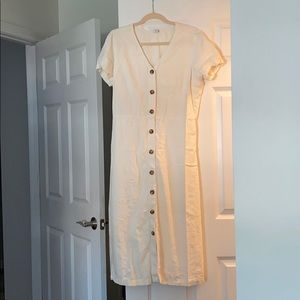 Linen Midi Button Down Dress
